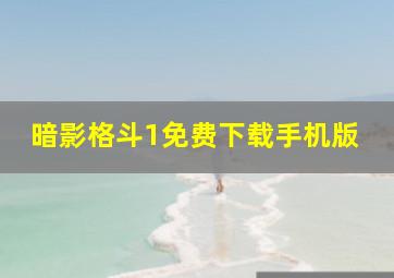 暗影格斗1免费下载手机版