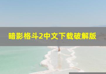 暗影格斗2中文下载破解版