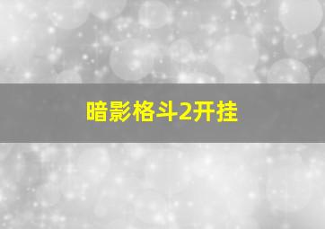 暗影格斗2开挂