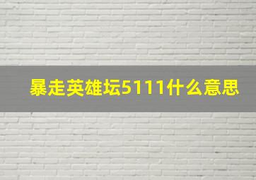 暴走英雄坛5111什么意思