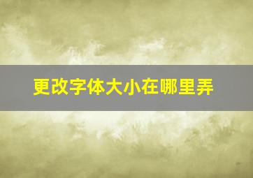 更改字体大小在哪里弄