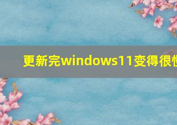 更新完windows11变得很慢