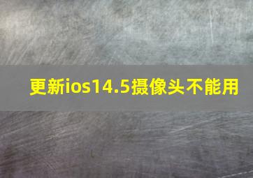 更新ios14.5摄像头不能用