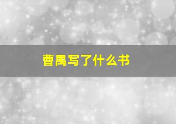 曹禺写了什么书