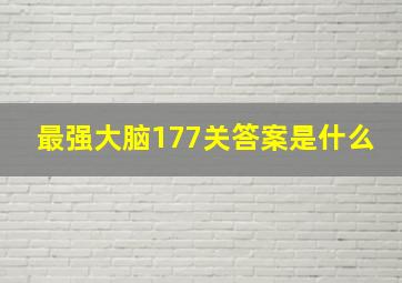 最强大脑177关答案是什么