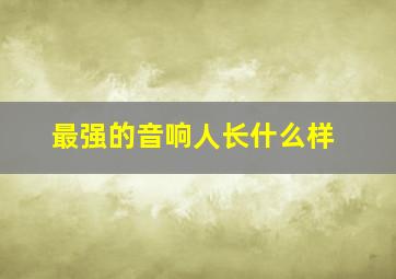 最强的音响人长什么样