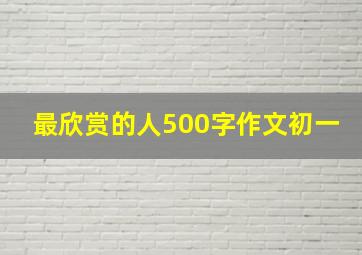 最欣赏的人500字作文初一