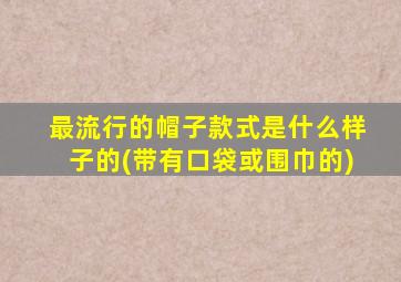 最流行的帽子款式是什么样子的(带有口袋或围巾的)