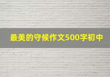 最美的守候作文500字初中