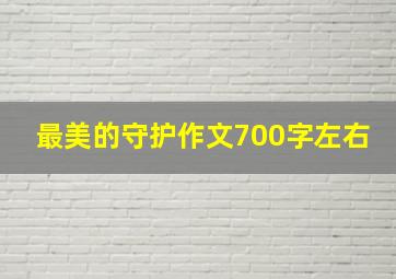 最美的守护作文700字左右