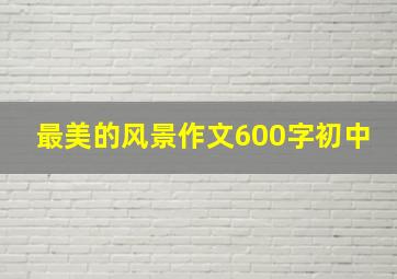 最美的风景作文600字初中