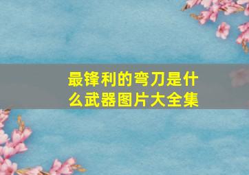 最锋利的弯刀是什么武器图片大全集