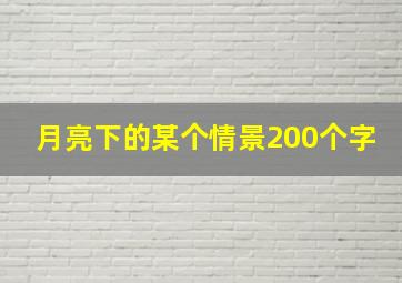 月亮下的某个情景200个字