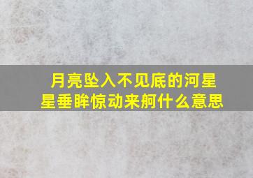 月亮坠入不见底的河星星垂眸惊动来舸什么意思