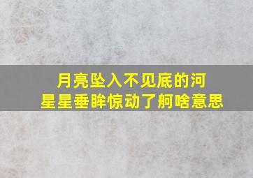 月亮坠入不见底的河 星星垂眸惊动了舸啥意思