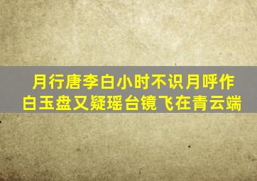 月行唐李白小时不识月呼作白玉盘又疑瑶台镜飞在青云端