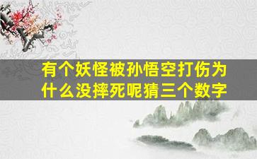 有个妖怪被孙悟空打伤为什么没摔死呢猜三个数字