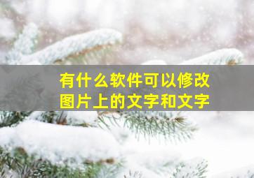 有什么软件可以修改图片上的文字和文字