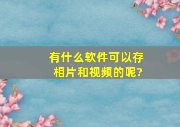 有什么软件可以存相片和视频的呢?