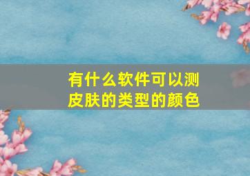 有什么软件可以测皮肤的类型的颜色