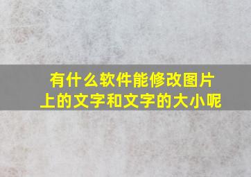 有什么软件能修改图片上的文字和文字的大小呢