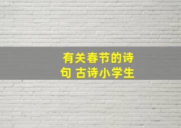 有关春节的诗句 古诗小学生