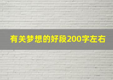 有关梦想的好段200字左右