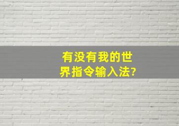 有没有我的世界指令输入法?