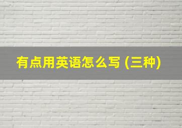 有点用英语怎么写 (三种)