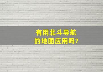 有用北斗导航的地图应用吗?