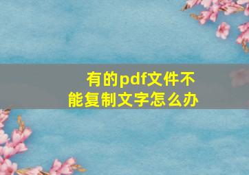 有的pdf文件不能复制文字怎么办