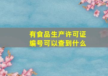 有食品生产许可证编号可以查到什么