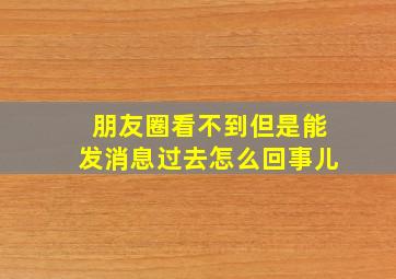 朋友圈看不到但是能发消息过去怎么回事儿