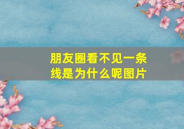 朋友圈看不见一条线是为什么呢图片