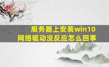 服务器上安装win10网络驱动没反应怎么回事