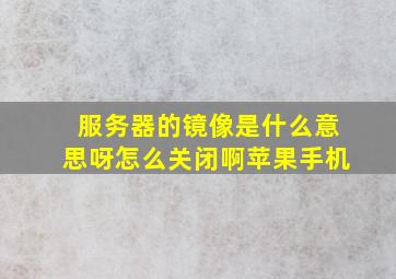 服务器的镜像是什么意思呀怎么关闭啊苹果手机