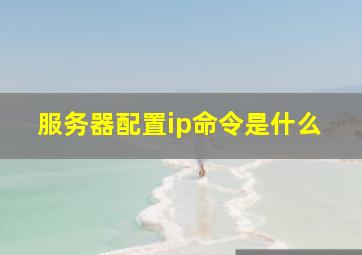 服务器配置ip命令是什么