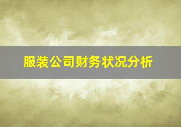 服装公司财务状况分析