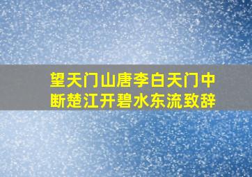 望天门山唐李白天门中断楚江开碧水东流致辞