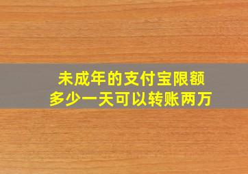 未成年的支付宝限额多少一天可以转账两万