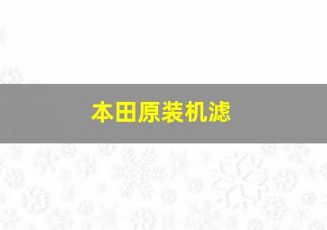 本田原装机滤