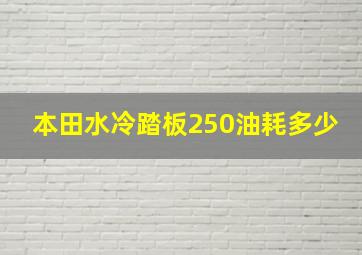 本田水冷踏板250油耗多少