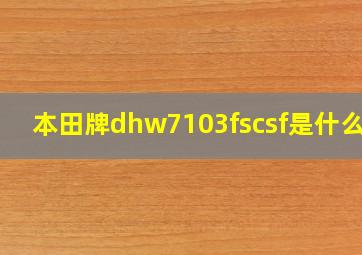 本田牌dhw7103fscsf是什么车