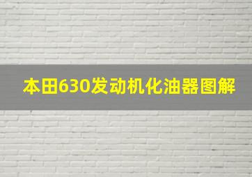 本田630发动机化油器图解