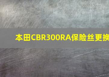 本田CBR300RA保险丝更换