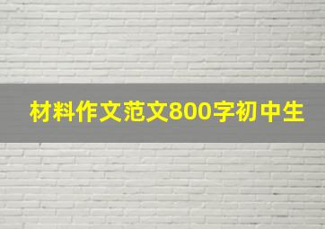 材料作文范文800字初中生