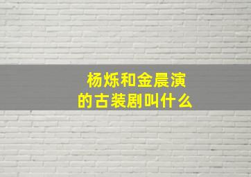 杨烁和金晨演的古装剧叫什么