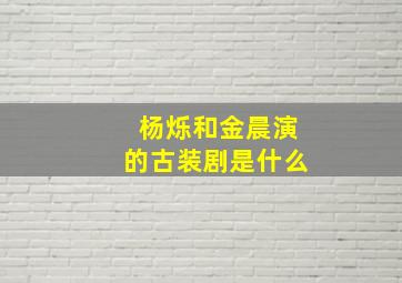 杨烁和金晨演的古装剧是什么