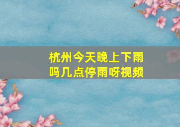 杭州今天晚上下雨吗几点停雨呀视频