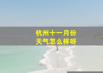 杭州十一月份天气怎么样呀